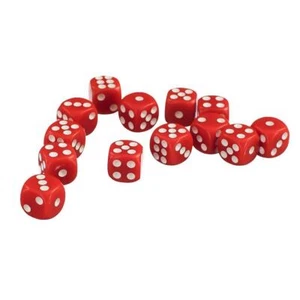 Set 50 dadi a sei facce per giochi da tavolo D&D RPG Ludo Wargame 12mm D6 rosso - Photo 1/9