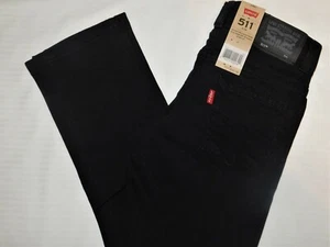 LEVIS 511 Slim Jean Boys Stretch Slim to Ankle Adjustable Waist Black - Picture 1 of 10