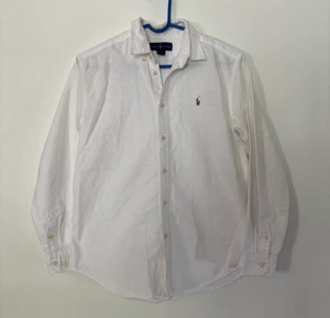 Ralph Lauren Boy's White Long Sleeve Button Up Collared Shirt Size 18 - Imagen 1 de 5