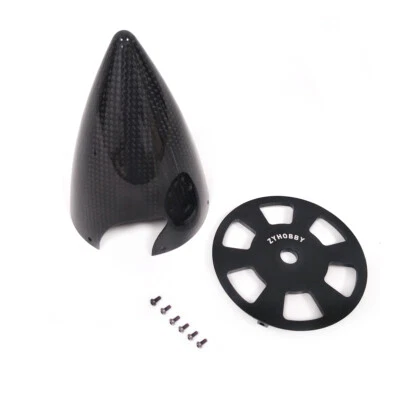 1PC 3.5"/89mm Carbon Fiber Spinner W/ Alu Backplate & Screw For Gas RC plane - Image 1 of 4