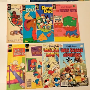 VTG 50s-90s Lot of 8 Whitman Disney Gold Key Comics Scrooge Donald Duck Woody - Picture 1 of 7