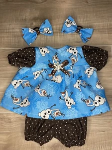 16”-18” Cabbage Patch Kids Frozen Snowman Dress Outfit Bows CPK Doll Clothes - Picture 1 of 3
