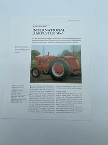 1940 International Harvester W-6 Tractor Frameable Article Pics Specs Display - Picture 1 of 1