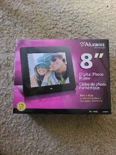 Aluratek ADPF08SF 8 inch LCD Digital Photo Frame - Black - Image 1 of 4