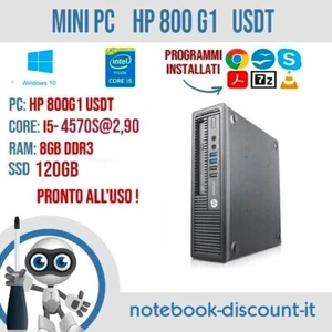 HP EliteDesk 800 G1 USDT CPU Intel l5-4570s SSD 120gb 8gb RAM Windows 10P - Imagen 1 de 1