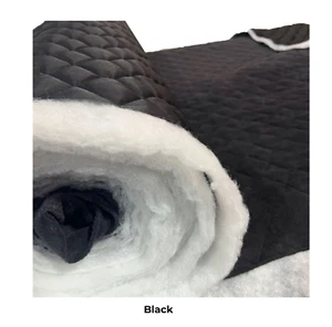 4 Unzen schwarz doppelseitig gesteppter Stoff wasserdicht Vliesunterlage 150 cm breit - Bild 1 von 7