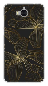 Coque en silicone imprimée compatible Huawei Y6 2017 Golden flowers - Photo 1 sur 3