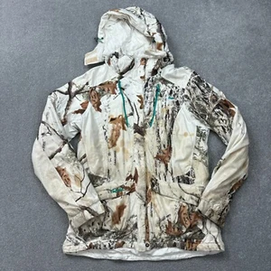 Cabelas Jacket Womens Medium White RealTree Workwear Camo Hunting Hood Coat Lady - Picture 1 of 11