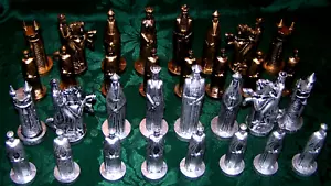 Complete 32 Piece Ganine 1962 Silver & Gold Nicely Crafted Chess Pieces - Picture 1 of 3
