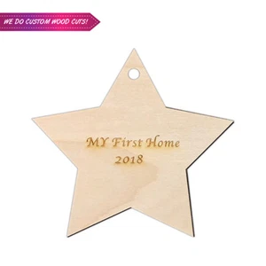 Christmas Wood Star Cut - Christmas Star Decor, Christmas Decorations Hangings - Picture 1 of 2