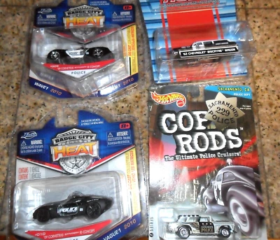 4 ЛОТ JADA ЗНАЧОК ГОРОД ТЕПЛА ПОЛИЦИИ CORVETTE HOT WHEELS ПОЛИЦЕЙСКИЙ СТЕРЖЕНЬ NOMAD MAISTO УНИВЕРСАЛ - Изображение 1 из 4