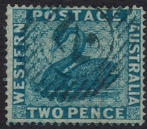 WESTERN AUSTRALIA 1861 SWAN 2D CLEAN CUT PERF 14 - 16 USED Cover