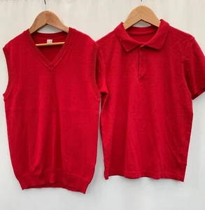 Boys School Uniform Bundle Polo Shirt Red Age 10/11 TU George - Picture 1 of 5