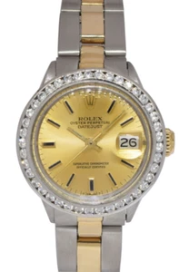 Rolex Vintage Datejust Yellow Gold/Steel Diamond Bezel Ladies 26mm Watch 6517 - Picture 1 of 12