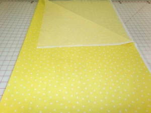 Yellow Fabric with White Polka Dots. Lihtweight. Approx. 42x44. Jo-Ann. J25-27 - Picture 1 of 5