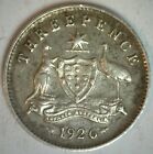 1926 Australia Silver Threepence Coin Circulated You Grade 3 Pence George V