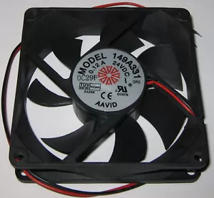 Aavid 92 mm 24 V Fan - Quiet and High Flow - 2000 RPM - 7 Blade Impeller 149A331 - Picture 1 of 5