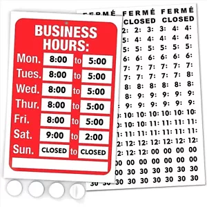 Durable Plastic Open/Business Hours Sign - 7.7 x 11.7 Inch, Ideal for Offices - Picture 1 of 10