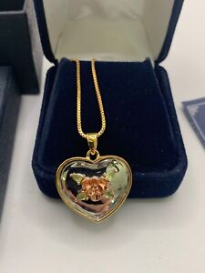 DANBURY MINT 'MY DAUGHTER FOREVER' NECKLACE - NIB - PRETTY ROSE HEART, 18" CHAIN