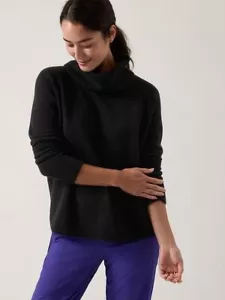 Suéter Athleta Alpine Cuello Alto S Pequeño Negro #466750 - Imagen 1 de 9