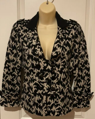 Chaqueta Diane Von Furstenberg Mezcla Lana Negra/Blanca~ Talla 2~ ESTILOSA~ Foto 1 de 4