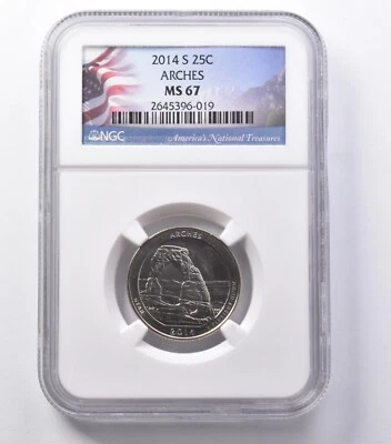 MS67 2014-S Washington Quarter Arches NGC *5370 - Image 1 of 3