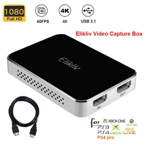 Elikliv Game Capture Box 1080P 60FPS FHD per PS4 pro XBOX ingresso microfono bassa latenza - Foto 1 di 12