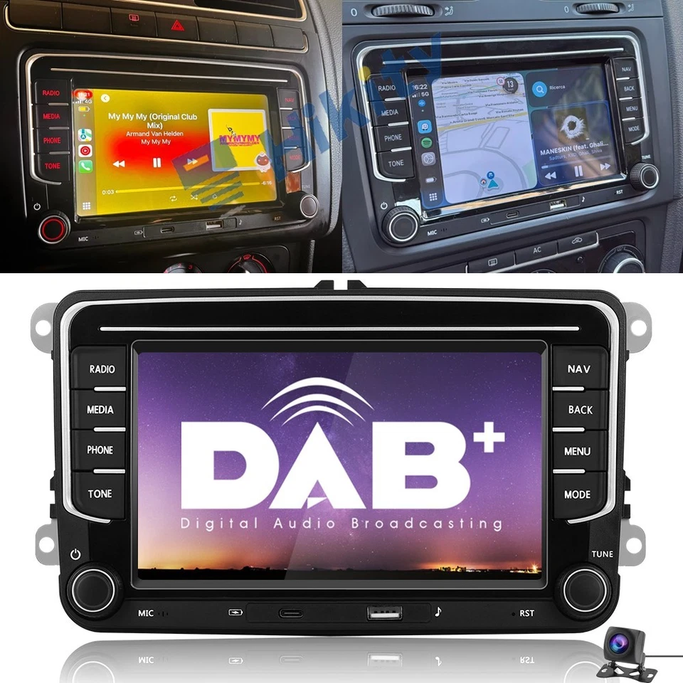 DAB+ Carplay 64GB Android15 Radio Für VW Golf 5 6 Polo T5 Passat Tiguan GPS Navi - Bild 1 von 4