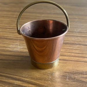 Vintage Miniature Copper and Brass Bucket~ ~4cm Tall - Picture 1 of 4