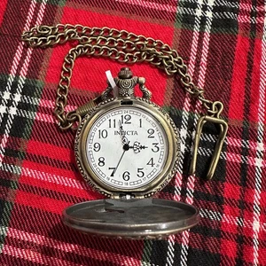Invicta Liberty Eagle Pocket Watch with chain 47mm Quartz New in Box 49003 NWT - Foto 1 di 6
