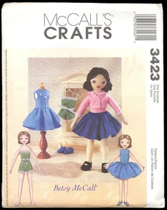 Muñeca y ropa McCall's 3423 nueva sin cortar patrón Betsy McCall - Imagen 1 de 1