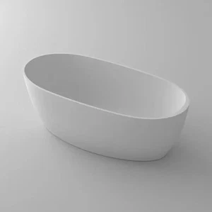 BLU BATHWORKS Baignoire îlot HAUT DE GAMME en pierre blanc matt 170 cm (NEUF) - Imagen 1 de 3
