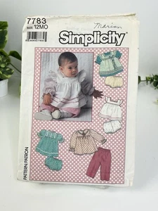Sundress Panties Top Pants Baby Infant Size 12mo Vintage 80s Pattern CUT 7783 - Picture 1 of 2