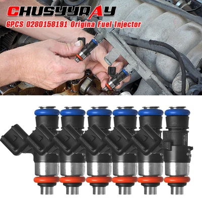 Inyectores de combustible 6 piezas para Lincoln MKX 2011-2017 3,7 L V6 0280158191 Foto 1 de 4