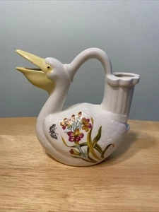 Vintage Vogel Pelikan Krug Vase Milchkännchen Blumen Lenwile Ardalt 7367 Kitsch Landhaus - Bild 1 von 8