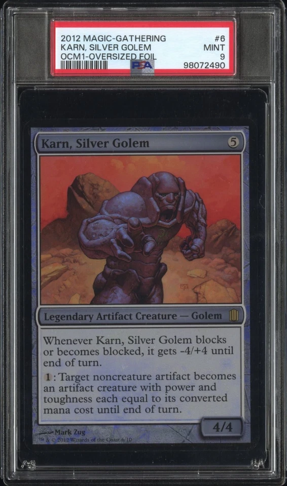 2012 Magic the Gathering Karn, Silver Golem Commander's Arsenal PSA 9 Mint - Image 1 of 2