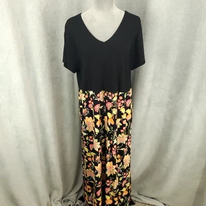 Maxi Vestido para Mujer Jill 1X Pullover Floral Sólido Bolsillos Largos Manga Corta - Imagen 1 de 10