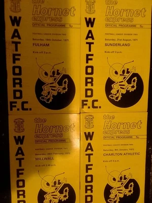 4 Watford home programmes, Season 1971/72, Division Two - Image 1 of 2