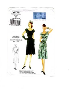 Sewing Pattern, Women, Vogue V8728 Dress and Belt, Size 16-18-20-22, Uncut F/F - Picture 1 of 3