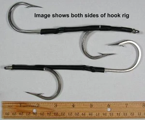2 10/0 7691S Double Hook rig Wahoo Tuna Dorado Marlin Lures sharks big game rig - Picture 1 of 3