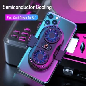 Mobile Phone Double Fan Radiator Holder Cooling Gamepad Gaming Cooler For iphone - Picture 1 of 13