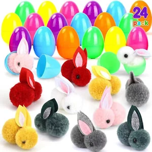 Plush Rabbit Toys Easter Decorations Bunny Filled Eggs for Kids Stuffed Toy - Picture 1 of 9