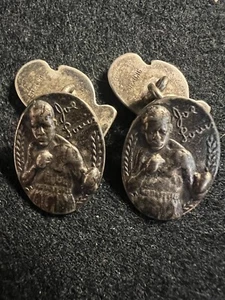 Joe Louis 1940s Sterling Silver Cufflinks Set VERY RARE - Picture 1 of 13