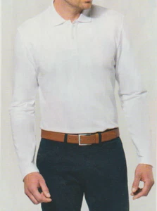 DESTOCKAGE POLOS MANCHES LONGUES  100 % COTON . HAUTE QUALITE . BLANC . XXL - Picture 1 of 1