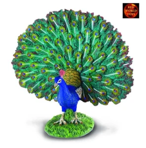 Männlicher Pfau Vogel Bauernhof Spielzeug Modell Figur von CollectA 88209 Cake Topper Neu - Bild 1 von 2