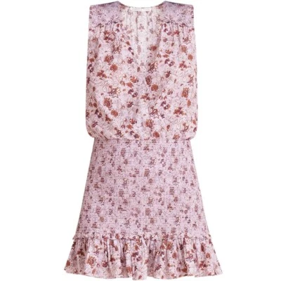 Nuevo Mini Vestido Veronica Barba Cox Floral Volantes Lavanda XL Foto 1 de 4