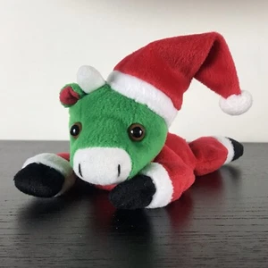KEMPS IT'S A COW JINGLES THE GREEN COW CHRISTMAS SANTA PLUSH STUFFED ANIMAL - Picture 1 of 8
