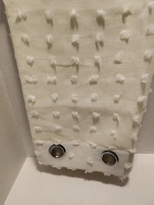 84in Set of Cream Semi Sheer Pom Pom Grommet Curtains/Drapes. - Picture 1 of 4