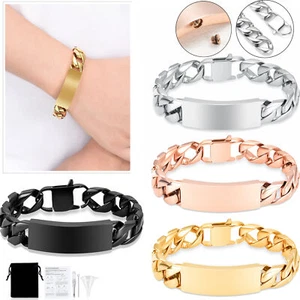 Personalized Cremation Jewelry Urn Bracelet for Ashes -Women Men Memorial Bangle - Picture 1 of 60