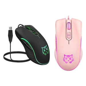 Gaming Mouse LED RGB Backlit Mute PC Laptop 2400DPI Optical Mice - Picture 1 of 15